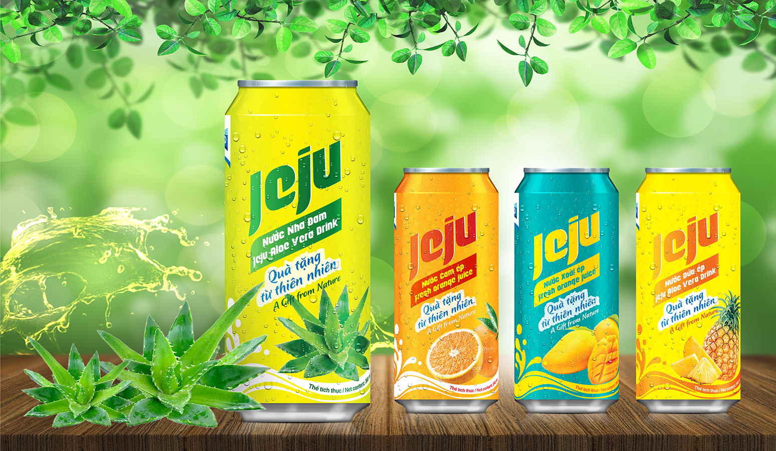 JEJU - Thiết kế bao bì nước giải khát đóng chai JEJU